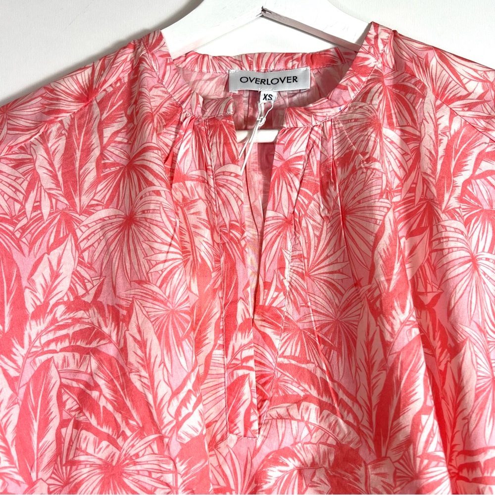 NWT OVERLOVER Cameron Top In Palms Coral Size XS - Picture 11 of 12